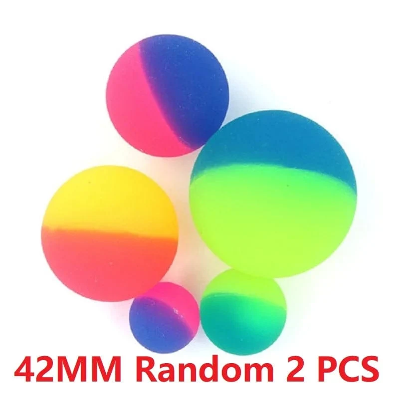 24/30/42/55mm Bicolor Elastische Ball Spielzeug Kinder Farbige Junge Springenden Ball Gummi Kinder Sport spiele Elastische Springen Bälle
