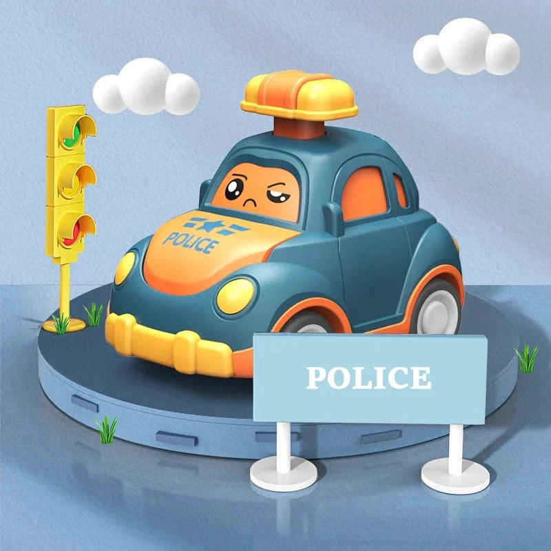 Kinder Cartoon Mini Auto Spielzeug Drücken Gehen Inertial Nette Feuer Lkw Krankenwagen Zurückziehen Krabbeln Pädagogisches Spielzeug Für Kleinkinder Jungen