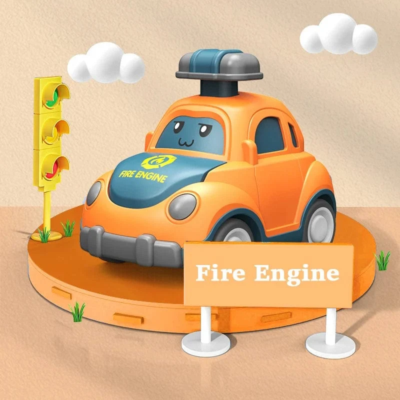 Kinder Cartoon Mini Auto Spielzeug Drücken Gehen Inertial Nette Feuer Lkw Krankenwagen Zurückziehen Krabbeln Pädagogisches Spielzeug Für Kleinkinder Jungen