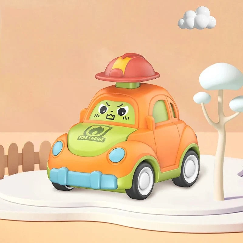 Kinder Cartoon Mini Auto Spielzeug Drücken Gehen Inertial Nette Feuer Lkw Krankenwagen Zurückziehen Krabbeln Pädagogisches Spielzeug Für Kleinkinder Jungen