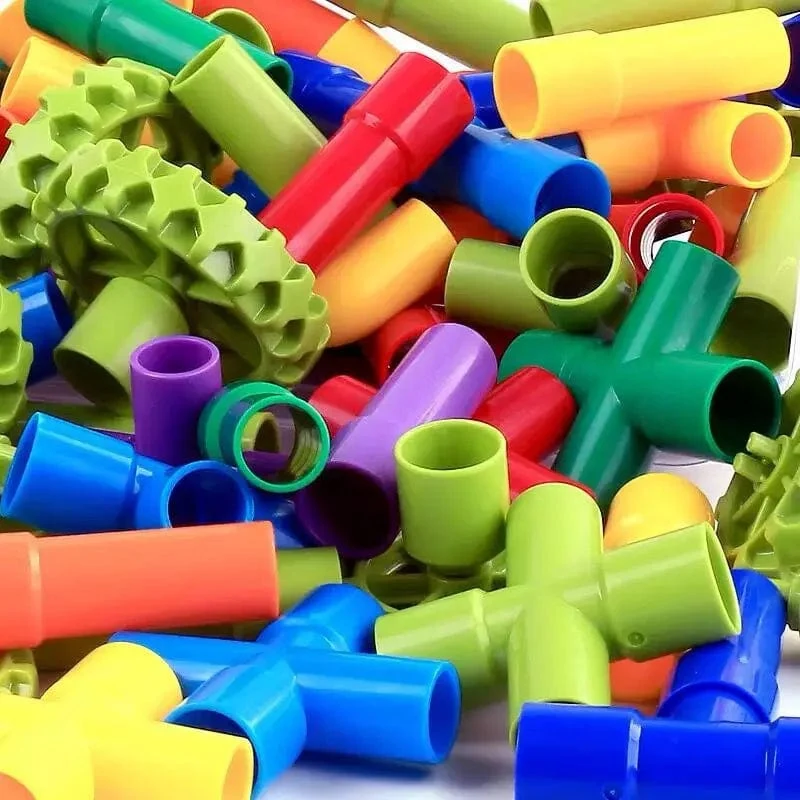 DIY Wasser Bausteine ​​Spielzeug Montessori Wasser Rohr Bausteine ​​Spielzeug Designer Kinder Bau Pädagogisches Spielzeug Geschenk