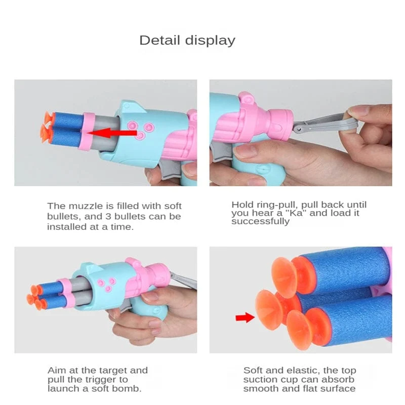 Kinder Pistole Spielzeug Waffe Schaum weiche Kugel Spielzeug Pistole Launcher Kinder Outdoor harmlos Schießen Spiel Sport