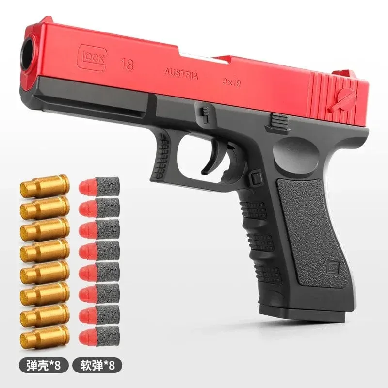 G17 Soft Bullet Spielzeugpistole Shell Ejection Foam Darts Pistole Desert Eagle Airsoft Pistole mit Schalldämpfer für Kinder Erwachsene