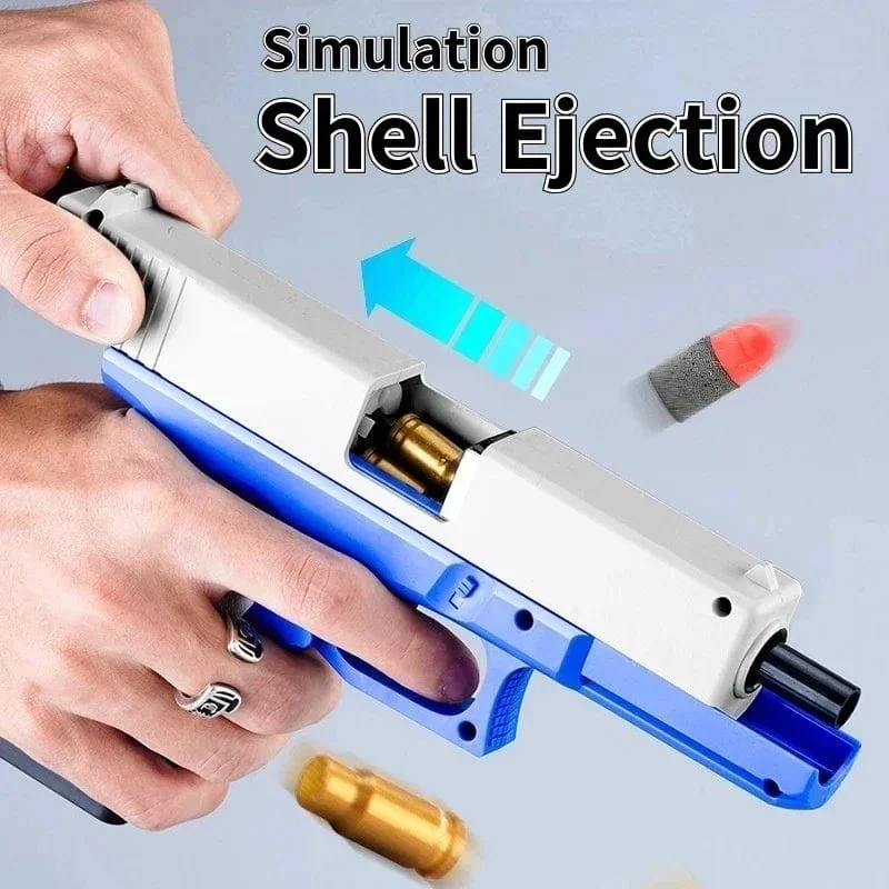 G17 Soft Bullet Spielzeugpistole Shell Ejection Foam Darts Pistole Desert Eagle Airsoft Pistole mit Schalldämpfer für Kinder Erwachsene