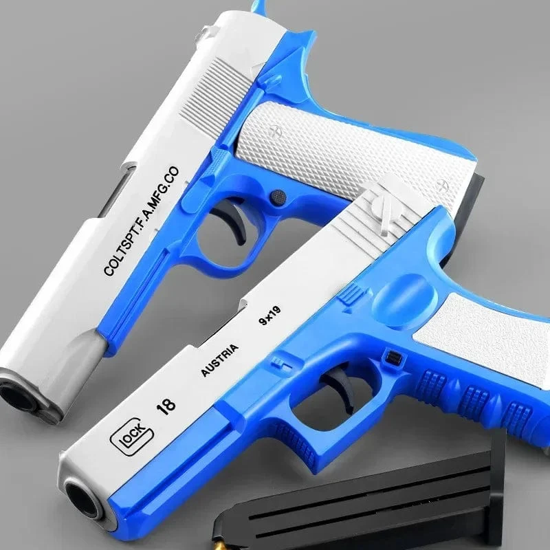G17 Soft Bullet Spielzeugpistole Shell Ejection Foam Darts Pistole Desert Eagle Airsoft Pistole mit Schalldämpfer für Kinder Erwachsene