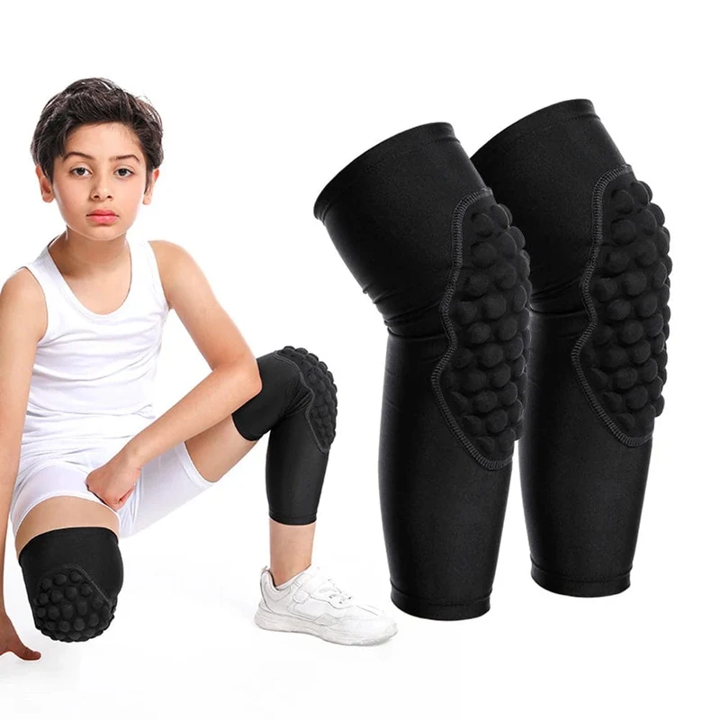 1 Stück Kinder/Jugendliche 5–15 Jahre, Sport-Wabenkompressions-Knieschoner/Ellenbogenschoner, Schutzausrüstung für Basketball, Baseball, Fußball