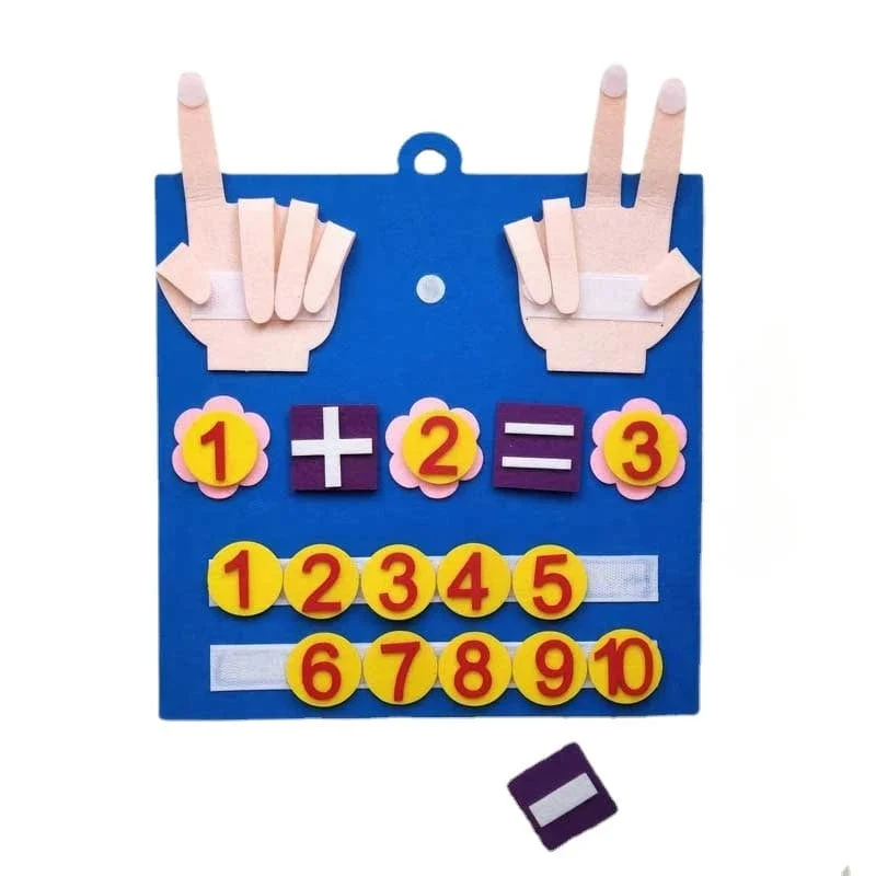 Kind Montessori Spielzeug Filz Finger Zahlen Mathe Spielzeug Kinder Zählen Frühen Lernen Für Kleinkinder Intelligenz Entwickeln 30*30cm