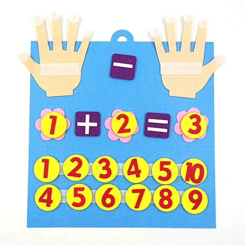 Kind Montessori Spielzeug Filz Finger Zahlen Mathe Spielzeug Kinder Zählen Frühen Lernen Für Kleinkinder Intelligenz Entwickeln 30*30cm