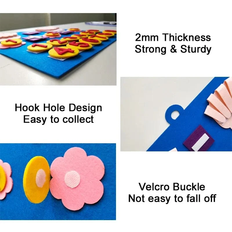 Kind Montessori Spielzeug Filz Finger Zahlen Mathe Spielzeug Kinder Zählen Frühen Lernen Für Kleinkinder Intelligenz Entwickeln 30*30cm