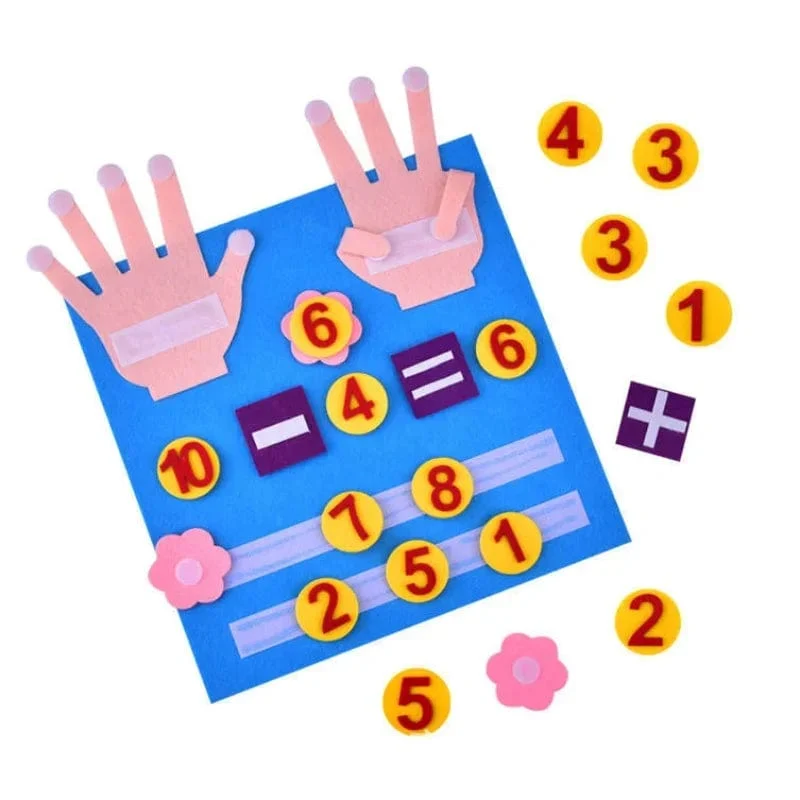 Kind Montessori Spielzeug Filz Finger Zahlen Mathe Spielzeug Kinder Zählen Frühen Lernen Für Kleinkinder Intelligenz Entwickeln 30*30cm