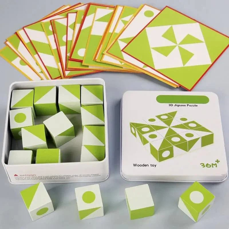 3D-Puzzle aus Holz, Raum, Denken, Fantasie, Logik, Spiele für Kinder, Mathematik, Lernspielzeug, Brett, Geschenke für Kinder, DIY