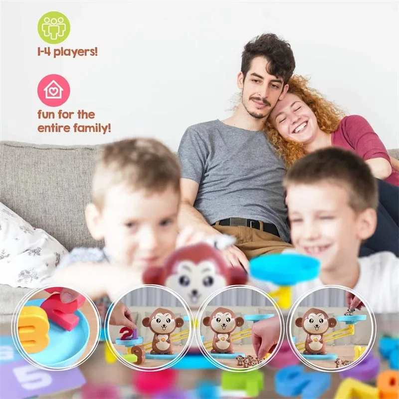 Monkey Balance Mathe-Spiel, Montessori-Lernspielzeug für Kinder im Vorschulalter, Baby-Entwicklungsspielzeug, Zahlenunterricht für Kinder, Mathe-Spielzeug
