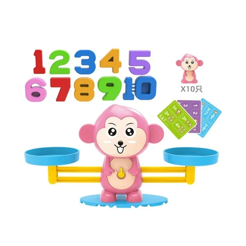 Monkey Balance Mathe-Spiel, Montessori-Lernspielzeug für Kinder im Vorschulalter, Baby-Entwicklungsspielzeug, Zahlenunterricht für Kinder, Mathe-Spielzeug