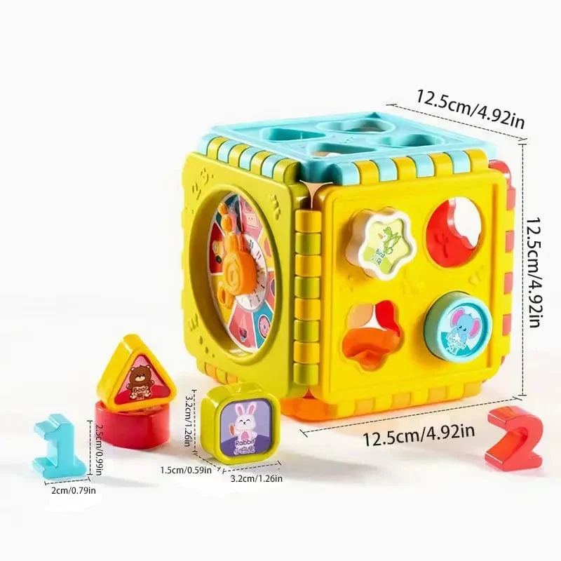 Baby Montessori Spielzeug Würfel 0 6 12 Monate Lernen Form Farbe Block Uhr Kinder Spiel Set mit Puzzle Pädagogisches Geschenk