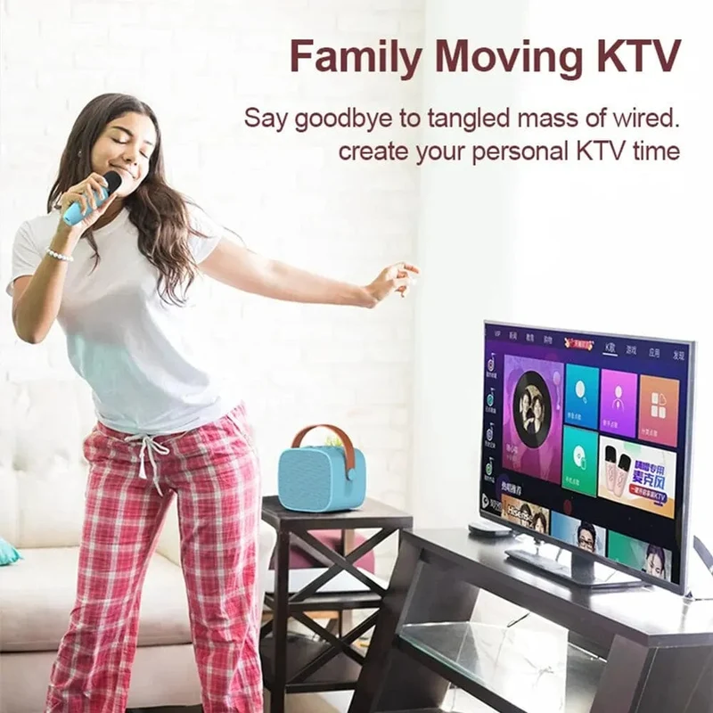 Tragbares Karaoke-Mikrofon, Bluetooth-Lautsprecher, KTV, Doppelmikrofon, Duett, Spielzeug für Erwachsene und Kinder, geeignet für Familienfeiern zum Singen