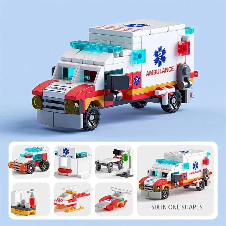 6 in 1 Kinder Ziegel Spielzeug Fahrzeug Formen Luftfahrt Spaceport Modell Bausteine ​​Bau Baby Intelligenz Entwicklung Geschenk