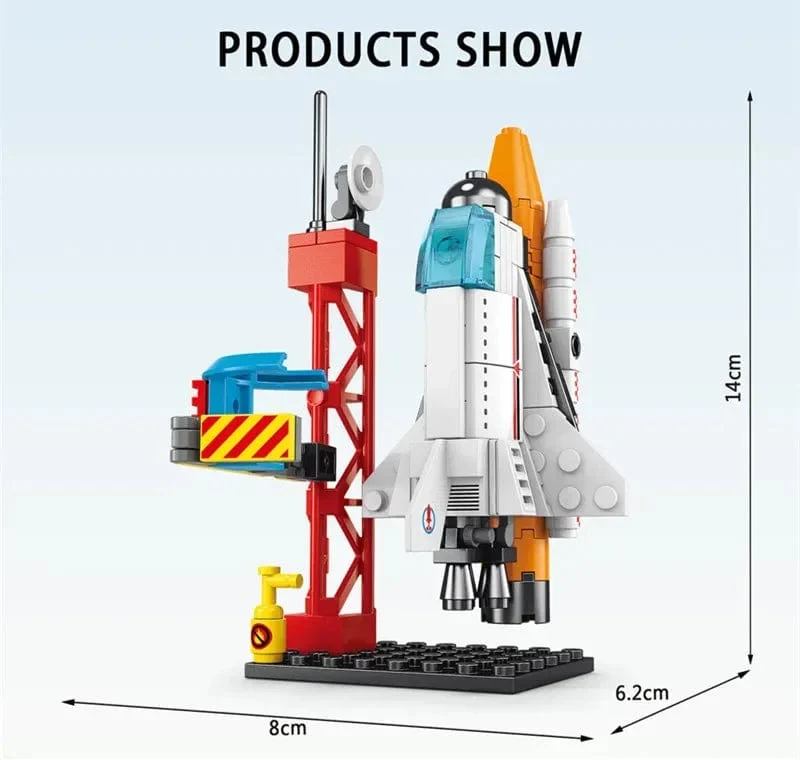 6 in 1 Kinder Ziegel Spielzeug Fahrzeug Formen Luftfahrt Spaceport Modell Bausteine ​​Bau Baby Intelligenz Entwicklung Geschenk