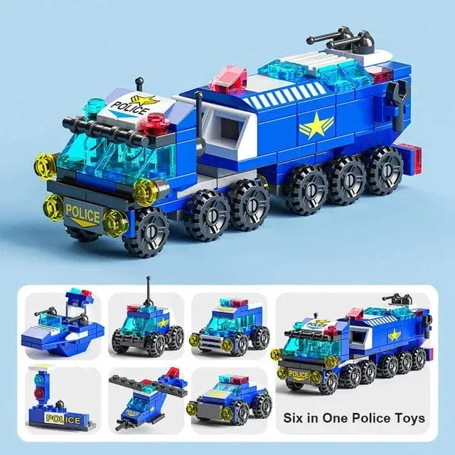 6 in 1 Kinder Ziegel Spielzeug Fahrzeug Formen Luftfahrt Spaceport Modell Bausteine ​​Bau Baby Intelligenz Entwicklung Geschenk