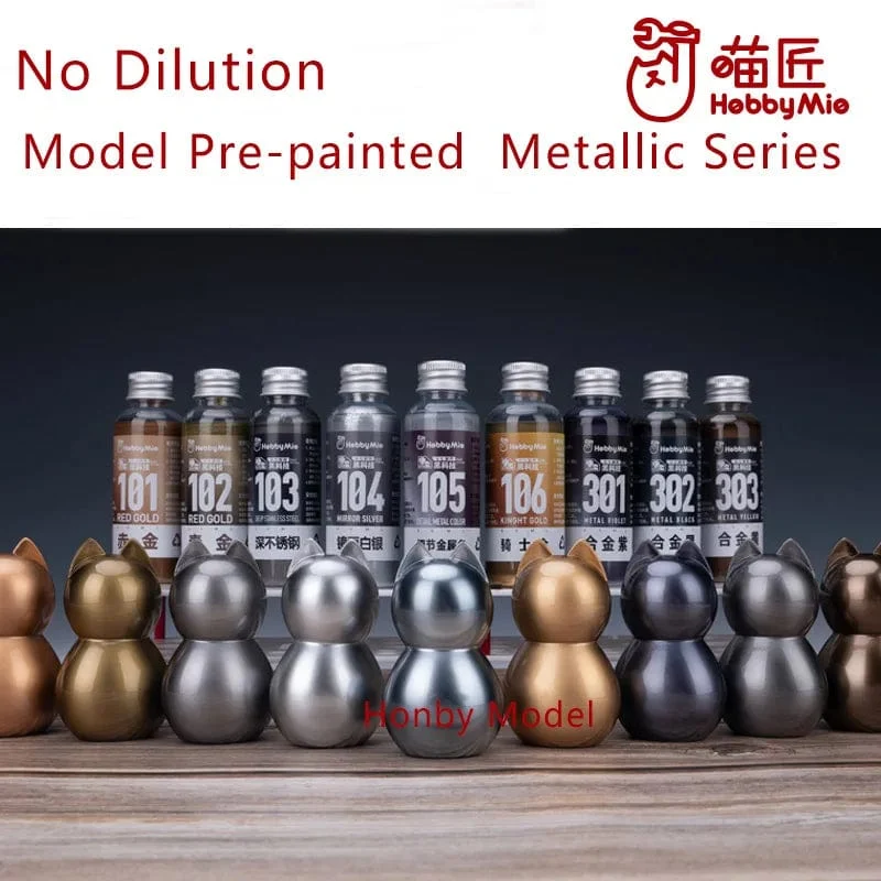 Hobby Mio Modellfarbe, vormodifizierte Modellfarbe, Metallic-Farbserie, unverdünnte, ölige Modellfarbe, 50 ml