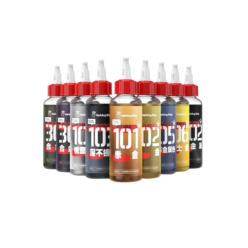 Hobby Mio Modellfarbe, vormodifizierte Modellfarbe, Metallic-Farbserie, unverdünnte, ölige Modellfarbe, 50 ml