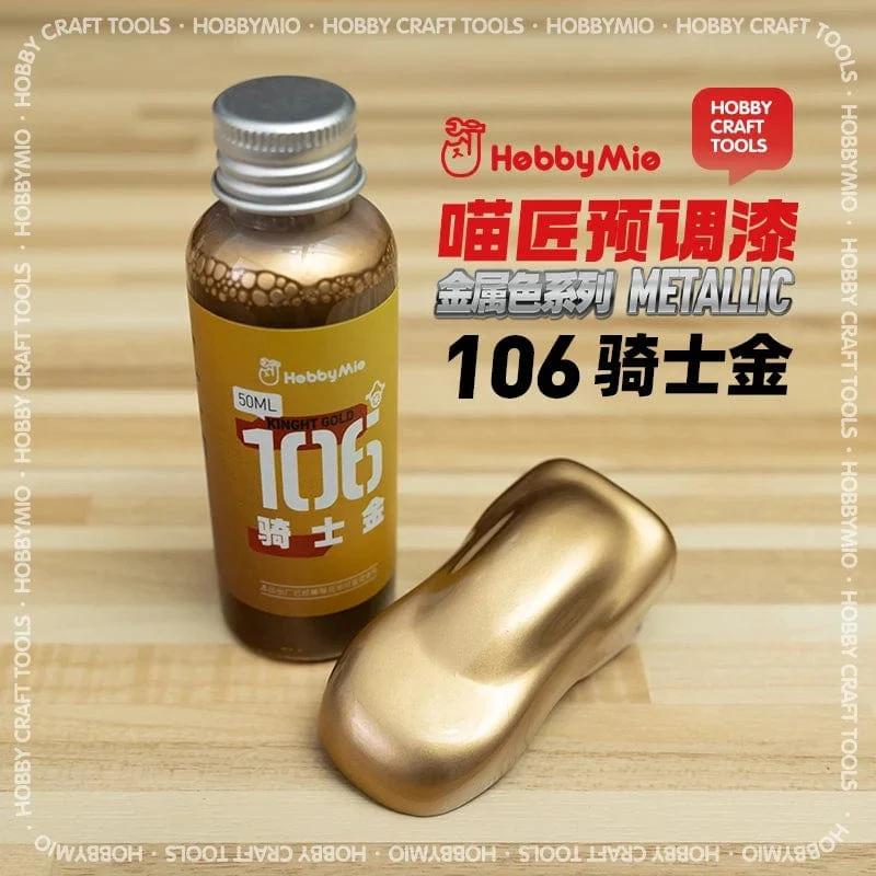 Hobby Mio Modellfarbe, vormodifizierte Modellfarbe, Metallic-Farbserie, unverdünnte, ölige Modellfarbe, 50 ml