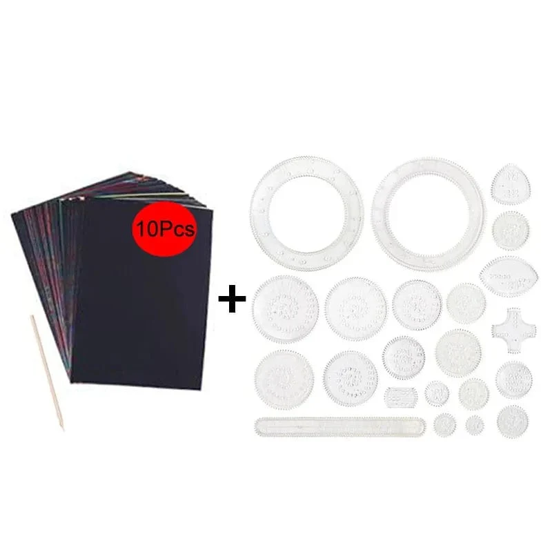 Lustiges ineinander greifendes Zahnrad- und Spirograph-Zeichenspielzeug-Set, kreatives Lernspielzeug für Kinder, Mal- und Zeichenzubehör