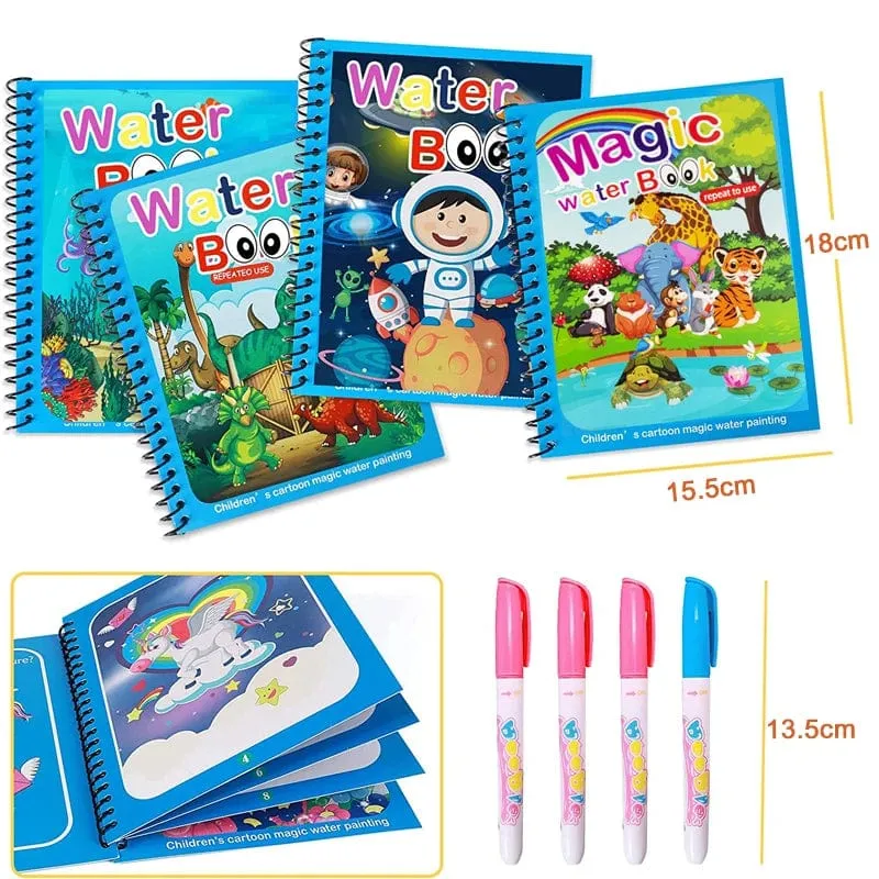 Montessori Spielzeug Magisches Wasser-Malbuch Kinder Lernspiele Gemälde Kinder Malbuch für Babys von 1 bis 3 Jahren Spielzeug