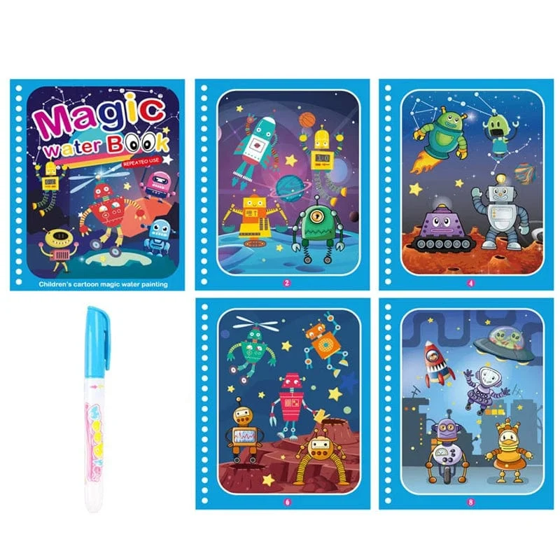 Montessori Spielzeug Magisches Wasser-Malbuch Kinder Lernspiele Gemälde Kinder Malbuch für Babys von 1 bis 3 Jahren Spielzeug