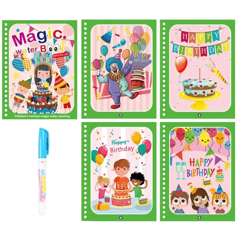 Montessori Spielzeug Magisches Wasser-Malbuch Kinder Lernspiele Gemälde Kinder Malbuch für Babys von 1 bis 3 Jahren Spielzeug