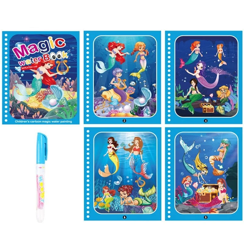 Montessori Spielzeug Magisches Wasser-Malbuch Kinder Lernspiele Gemälde Kinder Malbuch für Babys von 1 bis 3 Jahren Spielzeug