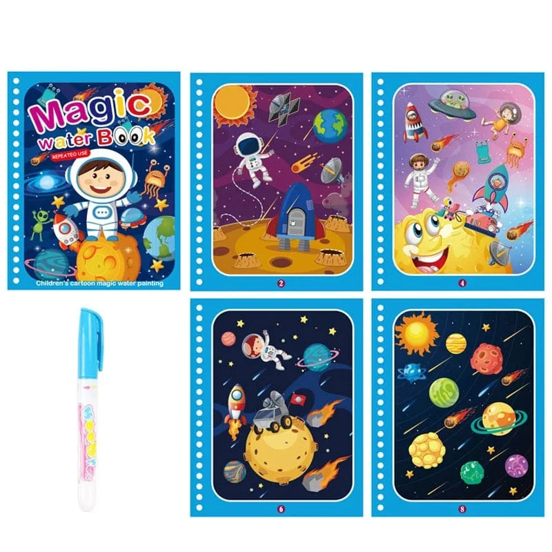 Montessori Spielzeug Magisches Wasser-Malbuch Kinder Lernspiele Gemälde Kinder Malbuch für Babys von 1 bis 3 Jahren Spielzeug