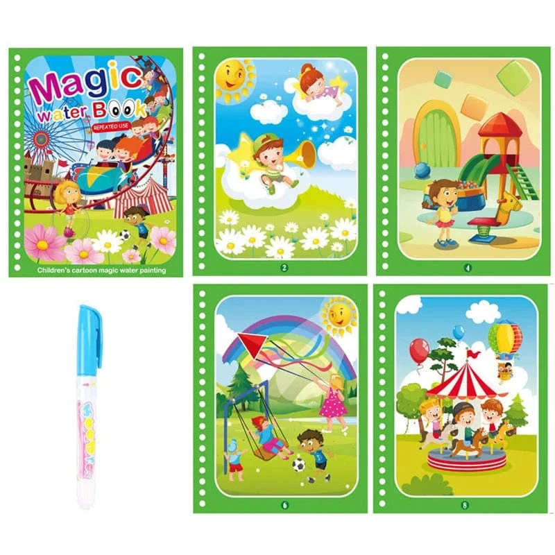 Montessori Spielzeug Magisches Wasser-Malbuch Kinder Lernspiele Gemälde Kinder Malbuch für Babys von 1 bis 3 Jahren Spielzeug