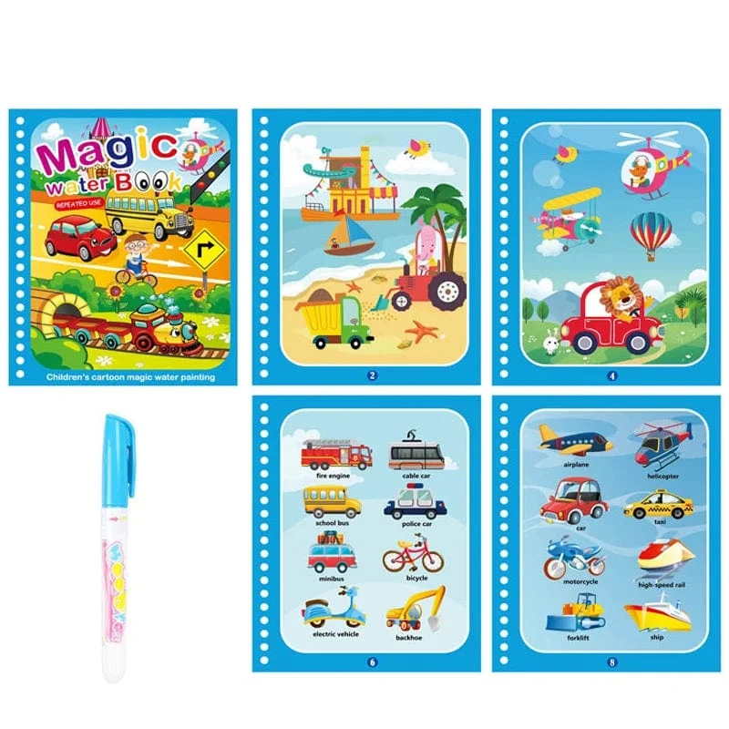 Montessori Spielzeug Magisches Wasser-Malbuch Kinder Lernspiele Gemälde Kinder Malbuch für Babys von 1 bis 3 Jahren Spielzeug