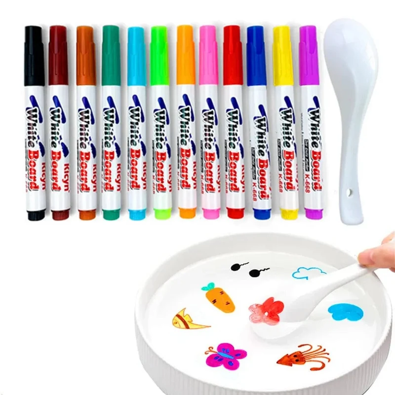 Magischer Wassermalstift, schwimmender Tintenstift für Kinder, farbenfrohe Gekritzel-Wasserstiftpinsel, Kinder, Montessori-Spielzeug für die Früherziehung