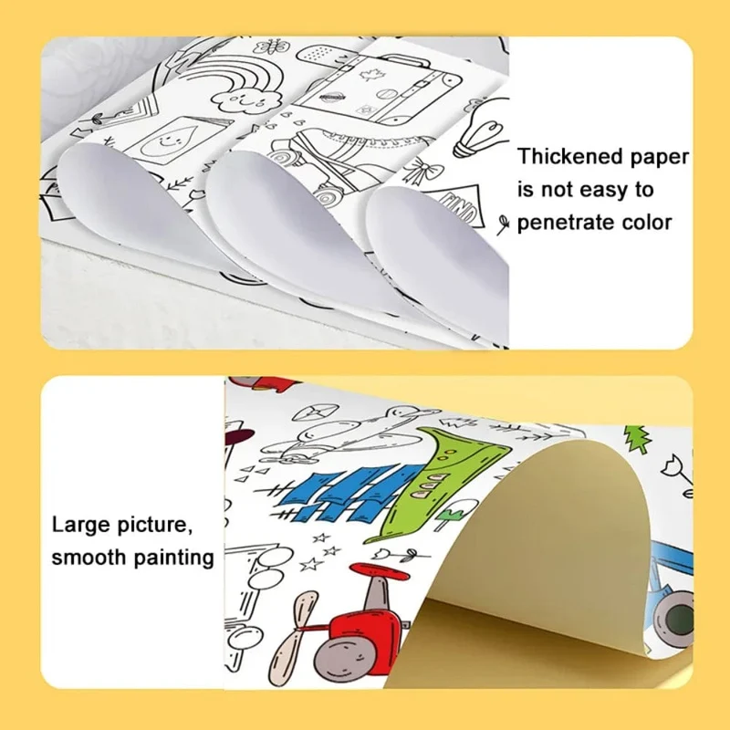 12/6/3M Kinder Zeichenrolle DIY Graffiti Scroll Farbfüllpapier Malerei Malpapierrolle für Kinder Lernspielzeug