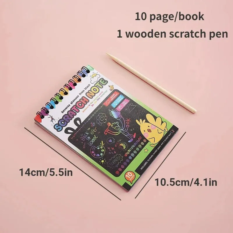 Rainbow Magic Scratch Off Papierset für Kinder, Kunst, Kratzen, Malspielzeug, Kinder, DIY-Graffitibuch, Montessori-Lernspielzeug