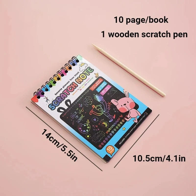 Rainbow Magic Scratch Off Papierset für Kinder, Kunst, Kratzen, Malspielzeug, Kinder, DIY-Graffitibuch, Montessori-Lernspielzeug
