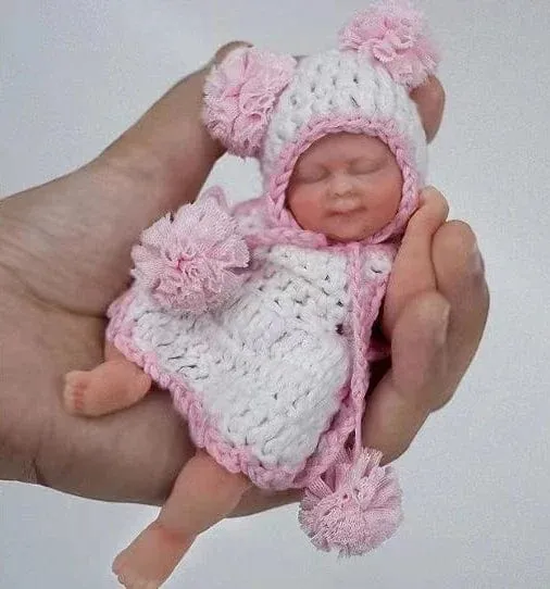 4.5 "13 cm Micro Frühchen Ganzkörper Silikon Bady Girl Puppe Lebensechte Mini Reborn Puppe Überraschung Kinder Anti-Stress