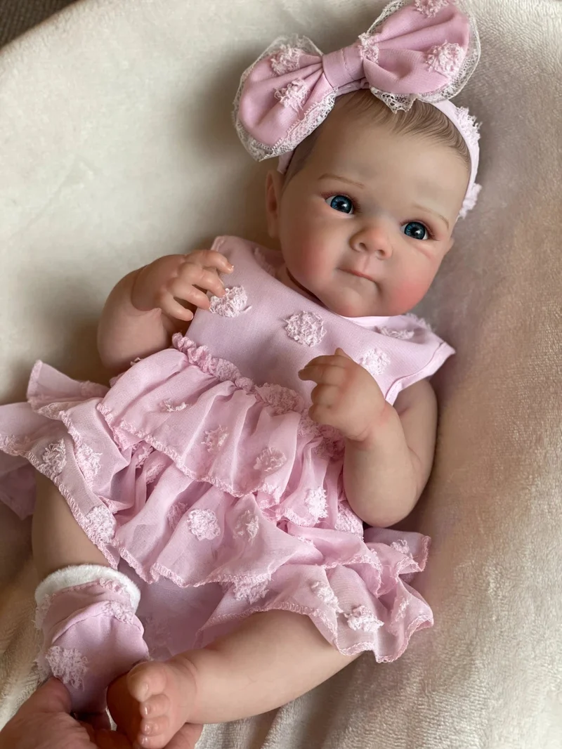 18 Zoll Bettie Ganzkörper weichem Silikon Mädchen Baby Puppe mit bemalten lebensechten Haaren Bebe Spielzeug