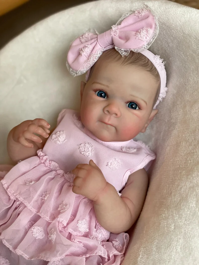 18 Zoll Bettie Ganzkörper weichem Silikon Mädchen Baby Puppe mit bemalten lebensechten Haaren Bebe Spielzeug