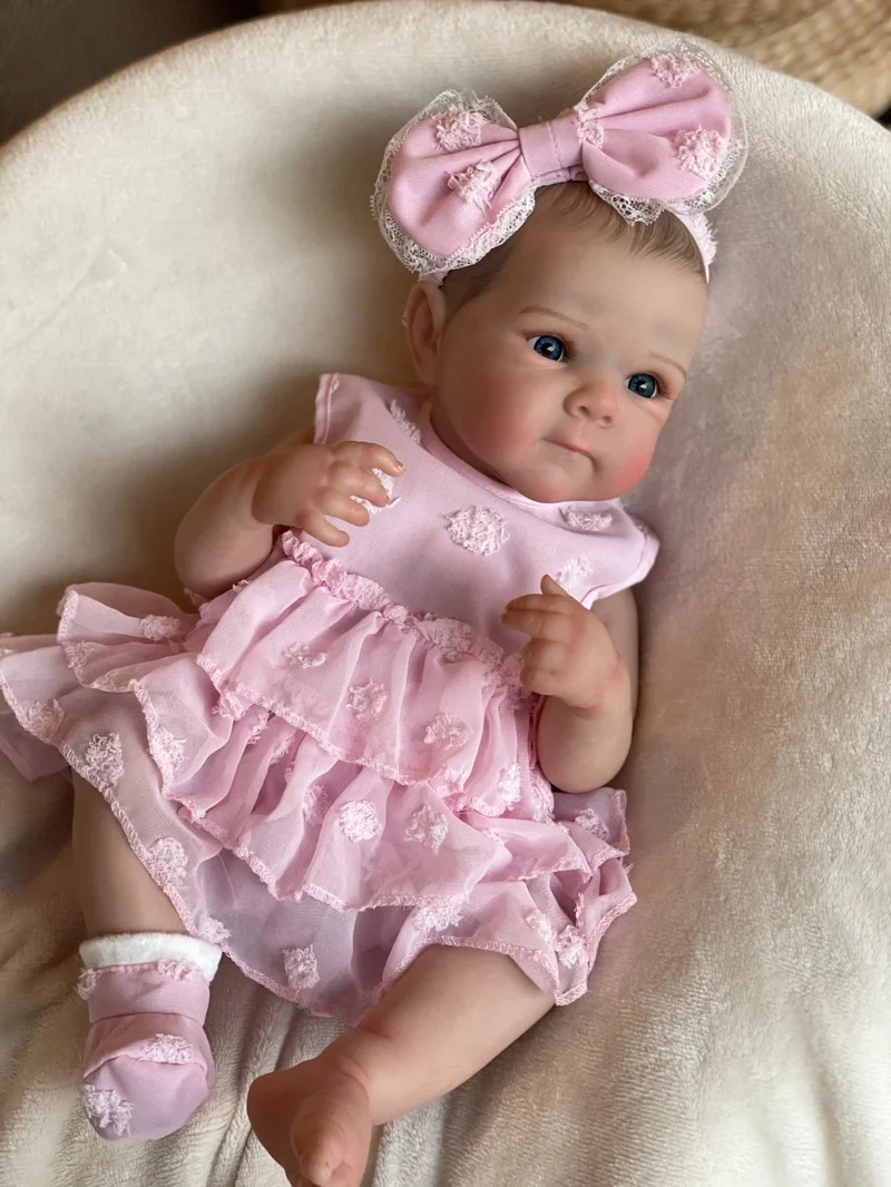 18 Zoll Bettie Ganzkörper weichem Silikon Mädchen Baby Puppe mit bemalten lebensechten Haaren Bebe Spielzeug