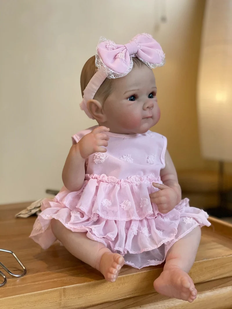 18 Zoll Bettie Ganzkörper weichem Silikon Mädchen Baby Puppe mit bemalten lebensechten Haaren Bebe Spielzeug
