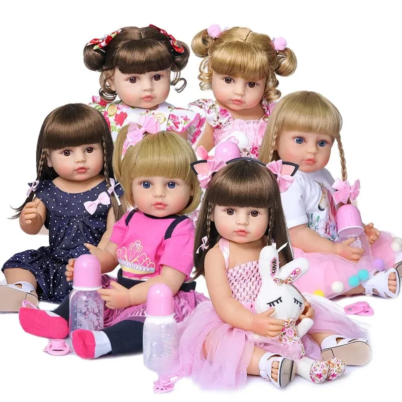 NPK 50CM Ganzkörper aus weichem Silikon Beliebte süßes Gesicht Reborn Kleinkind Baby Mädchen Puppe Geburtstag Weihnachtsgeschenk Hochwertige Puppe