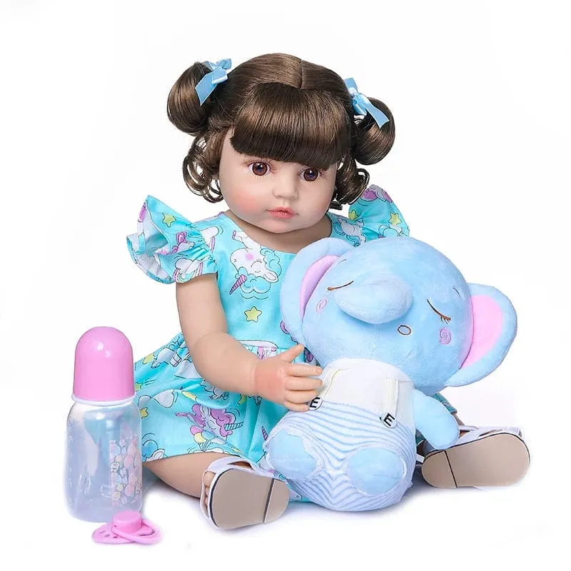 NPK 50CM Ganzkörper aus weichem Silikon Beliebte süßes Gesicht Reborn Kleinkind Baby Mädchen Puppe Geburtstag Weihnachtsgeschenk Hochwertige Puppe