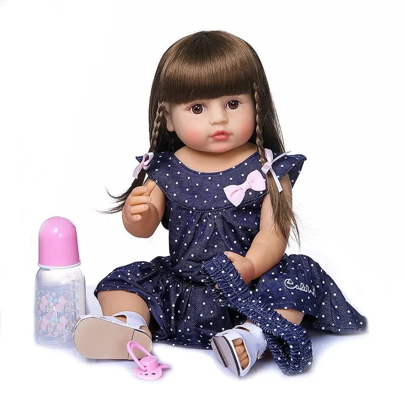 NPK 50CM Ganzkörper aus weichem Silikon Beliebte süßes Gesicht Reborn Kleinkind Baby Mädchen Puppe Geburtstag Weihnachtsgeschenk Hochwertige Puppe