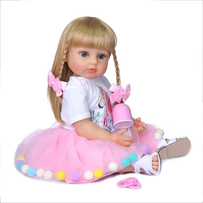 NPK 50CM Ganzkörper aus weichem Silikon Beliebte süßes Gesicht Reborn Kleinkind Baby Mädchen Puppe Geburtstag Weihnachtsgeschenk Hochwertige Puppe