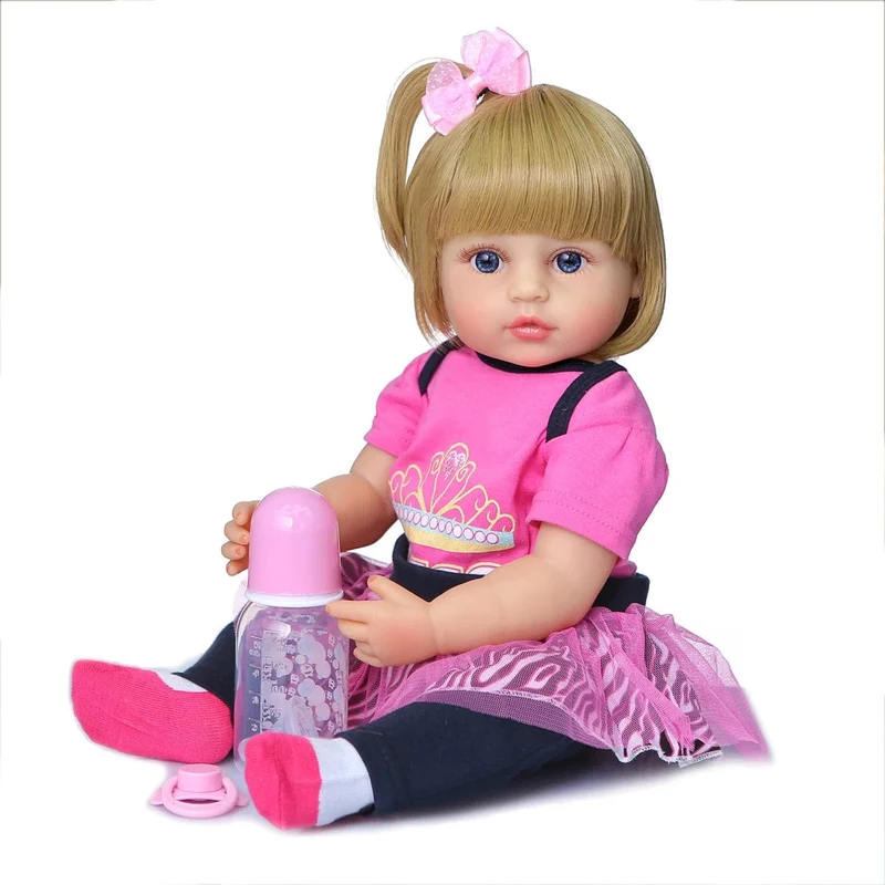 NPK 50CM Ganzkörper aus weichem Silikon Beliebte süßes Gesicht Reborn Kleinkind Baby Mädchen Puppe Geburtstag Weihnachtsgeschenk Hochwertige Puppe