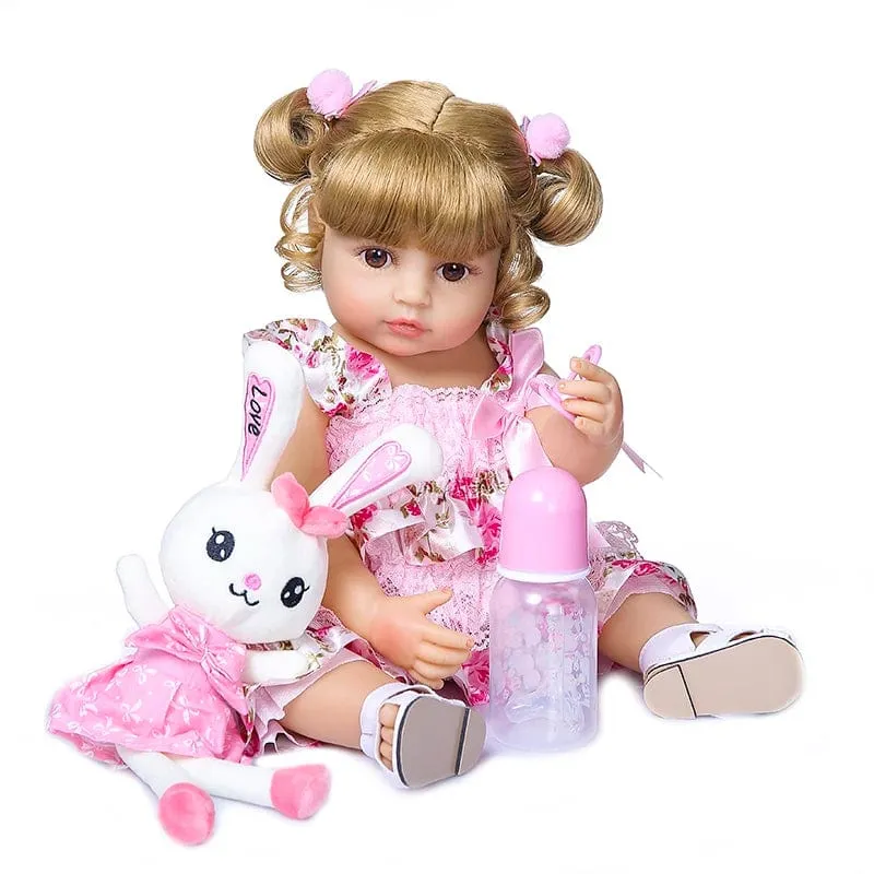 NPK 50CM Ganzkörper aus weichem Silikon Beliebte süßes Gesicht Reborn Kleinkind Baby Mädchen Puppe Geburtstag Weihnachtsgeschenk Hochwertige Puppe