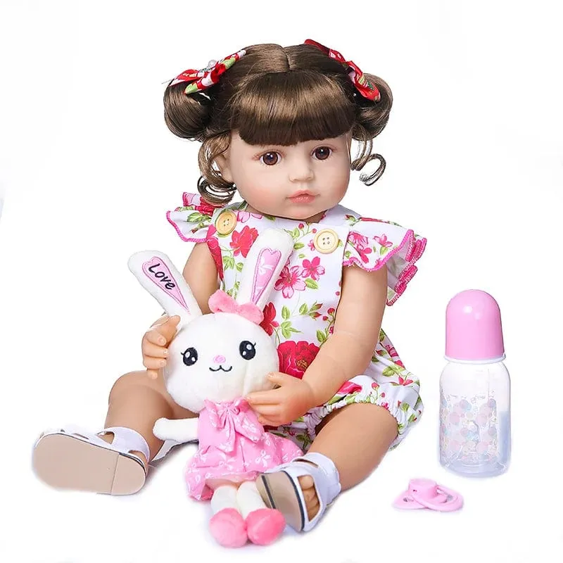 NPK 50CM Ganzkörper aus weichem Silikon Beliebte süßes Gesicht Reborn Kleinkind Baby Mädchen Puppe Geburtstag Weihnachtsgeschenk Hochwertige Puppe