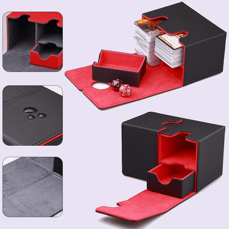 Kartenetui Kartenbox Magic TCG Mid Large Deck Case Einfarbige Aufbewahrungsbox Top Side-Loading Weihnachtsspielzeug Spiele-Sammelkarten